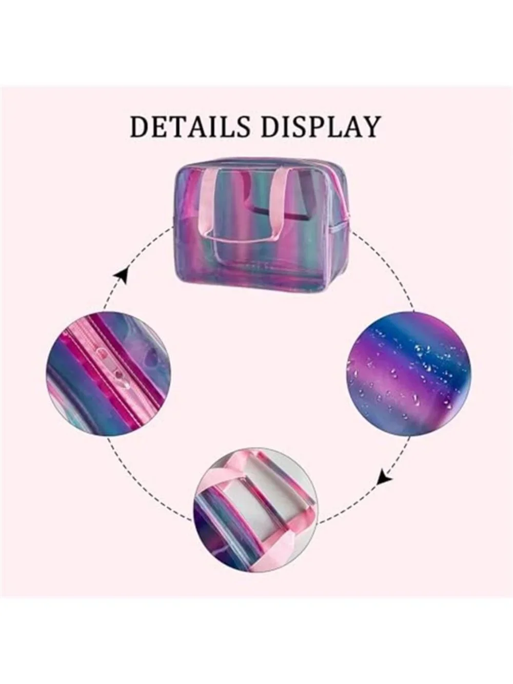2 Set Waterproof Makeup Bag,11.81 x 5.12 x 8.27 inch 10 x 3.5 x 2inch